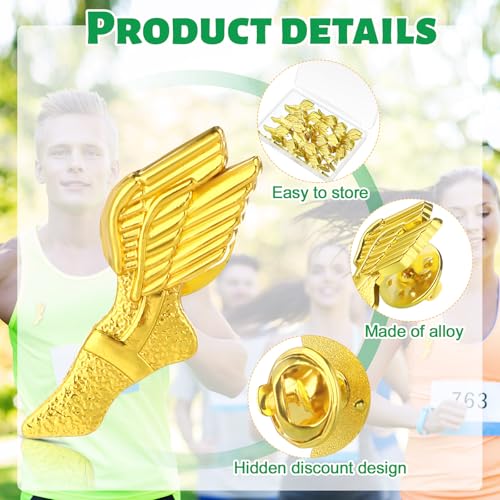 Tondiamo Cross Country Running Pins for Track and Field Runners Gift Marathon Running Shoe Chenille Pins for Team Race Day3