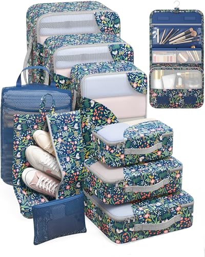Image of OlarHike 10 Set Packing Cubes for Travel,Gifts for Women Mom,Anti-Tearing Suitcase Organizer,with Over 1000 pcs Mesh Holes,Vacation Essentials & Accessories for Cruise Ship