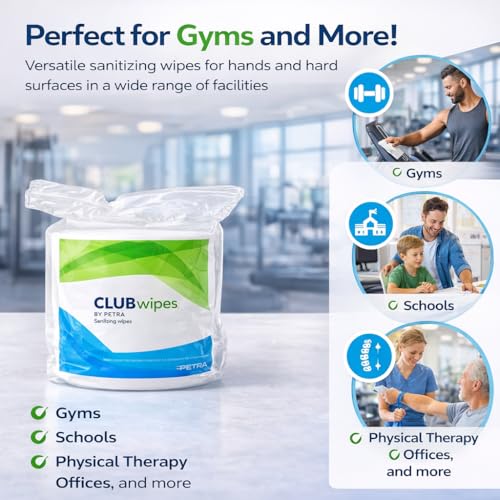 Image of CLUBwipes Gym Equipment Cleaning Wipes - 1200 Count Roll | Bulk Gym Wipes for Equipment, Fitness Centers & Hotels | Antiseptic Wipes Refill Roll for Workout Equipment