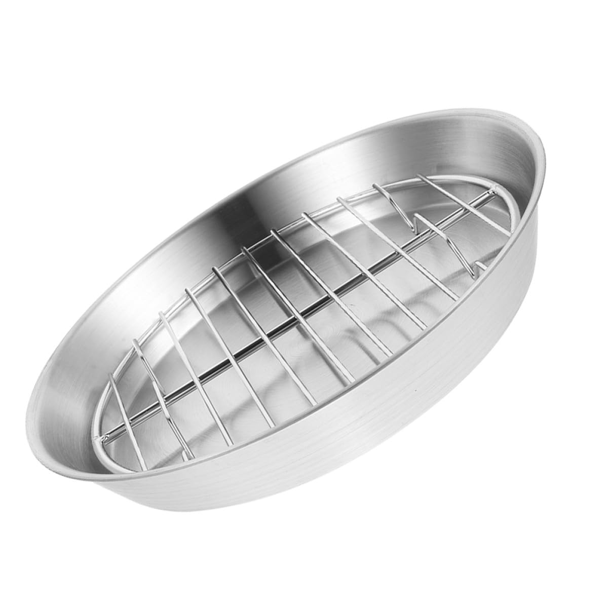 Plaque de Cuisson Acier Inoxydable Durable et Son Plateau à Griller 24CM