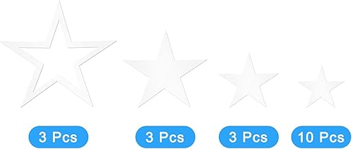 Miniatura 9 de uxcell Calcomanías de pared de espejo acrílico, 19 piezas en 1, autoadhesivas, removibles, de estrellas, para el hogar, sala de estar, dormitorio,