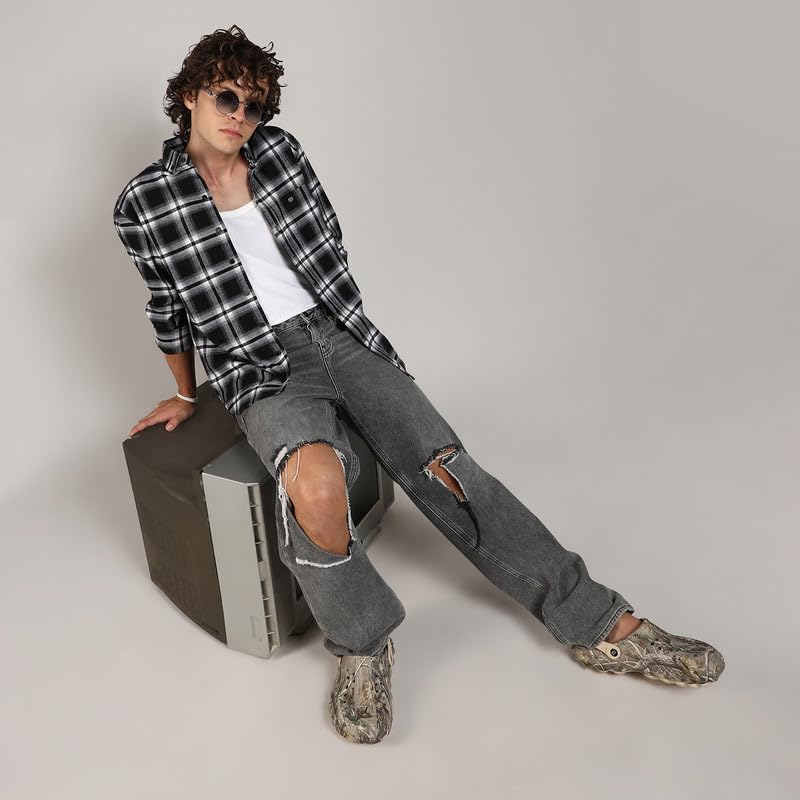 Image of CAHOOT Men's Brushed Buffalo Check Shirtfor Casual Wear | Spread Collar | Long Sleeve | Button Closure | Shirt Crafted with Comfort Fit for Everyday Wear