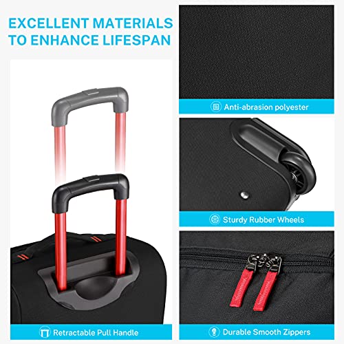 Gonex Rolling Duffle Bag with Wheels, 110L Travel Wheeled Duffel Luggage with Rollers 33 Inch, Black