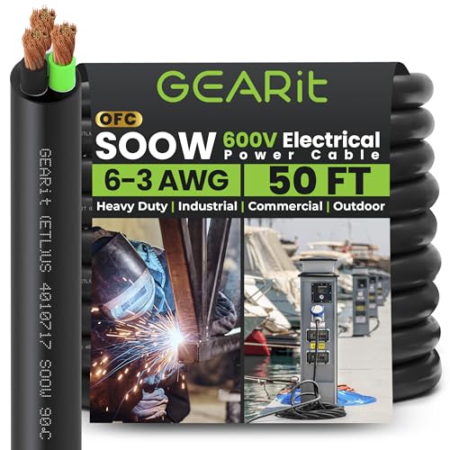 GEARit 50 ft SOOW Portable Power Cable