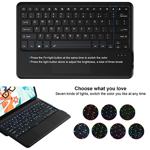QYiiD Capa com teclado touchpad para iPad 10ª geração (10,9 polegadas, 2022), trackpad multitoque, c