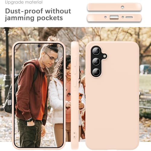 Image of YATWIN Silicone Back Case for Samsung Galaxy A35, Soft-Touch Phone Back Cover for Samsung Galaxy A35 - Link Pink