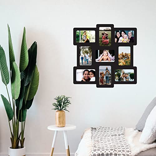 Image of Creative Arts n Frames One Piece Joint less Wooden Multi Picture Collage Photo Frame Home Decor Items Wall Decoration for living room Gift (Same9 18x18 inch 9 Photos Picture Frame)