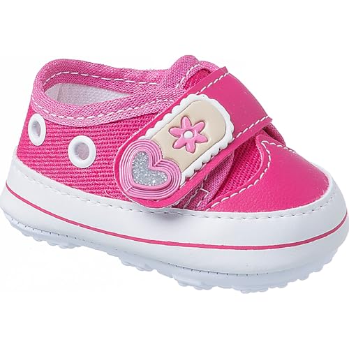 Sapatilha Bebê Meninas Flores, Antiderrapante, Seguro, para Recém-Nascido - Baby Soffete (Pink, BR, Bebê, Alfa, P)
