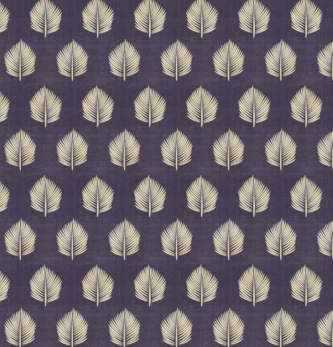 Image of HOMEKART Leaves 180 Tc Ultra Super Soft Cotton Feel Microfiber Double Bedsheet with Two Pillow Covers for Your Bedroom (90x88 Inches, Violet)