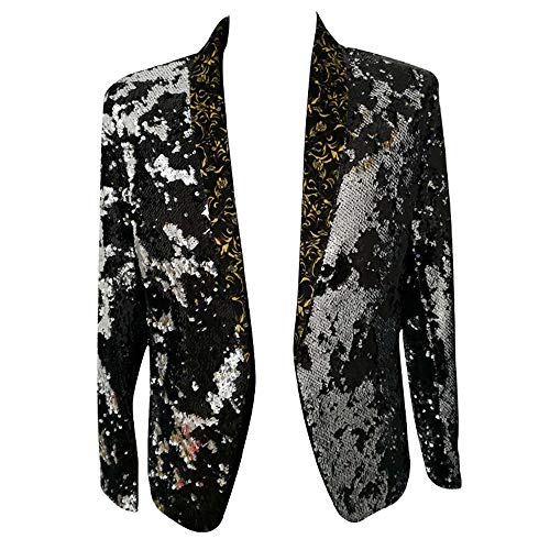 HBDesign Men 1 Piece Without Button Fashion Shiny Sequins Jackets3