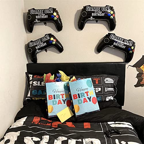 Image of 5 Pieces Video Game Party Balloons, Giant Video Game Controller Mylar Foil Balloons Game on Balloons for Kids Boys Gaming Theme Birthday Party Video Game Baby Shower Decorations Supplies