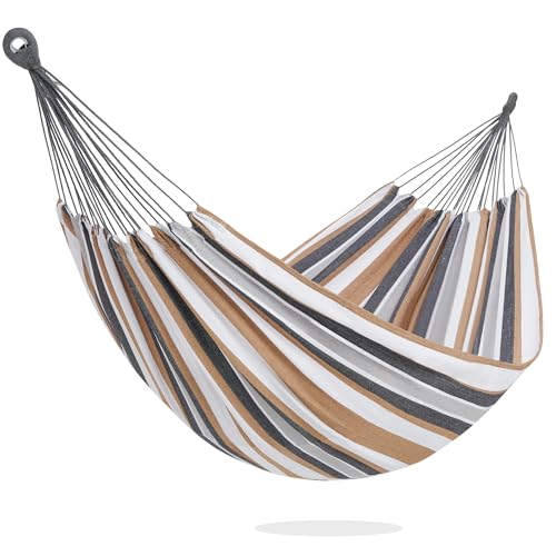 PNAEUT Double Hammocks for Outside Replacement Outdoor Tree Hammock for Indoor Patio Porch Garden (Coffee Medium)