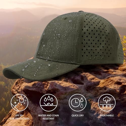 Image of UPF 50+ Performance Water Resistant Baseball Cap Lightweight Breathable Hat Golf Running Boat Hiking for Men Women