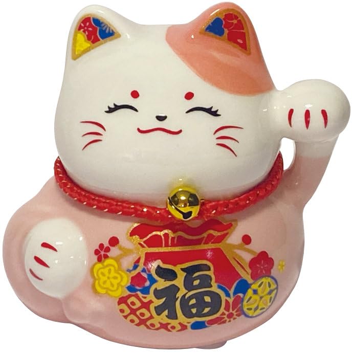 招き猫 花柄 置物 Amazon.co.jp: cerapockke 招福 恋愛招き猫 MR257 瀬戸取寄 陶器 置物
