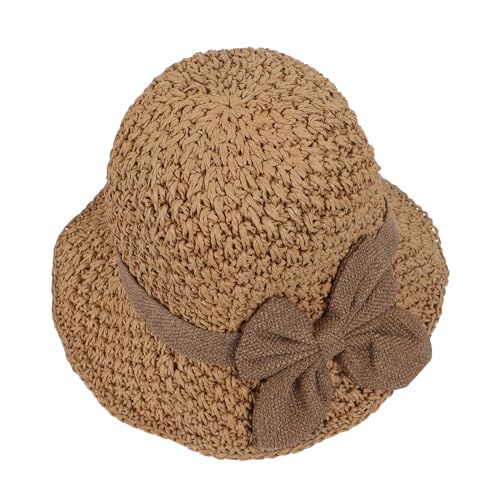 Sombrero de paja plegable para mujer con ala ancha y lazo miniatura 4