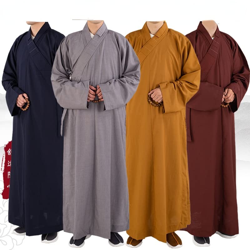 Suknia Sztuki walki Odzież Kung Fu， Tradycyjne chińskie ubrania długie szaty dla mnicha buddyjskiego Buddyjskie ubrania dla dorosłych mężczyzn Haiqing Gown