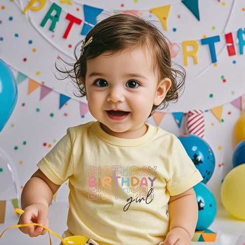 Birthday Girl T-Shirt Toddler Birthday Shirts Tees Little Kids Top Outfit Short Sleeve 2nd 3rd 4th 5th 6th 7th 8th3