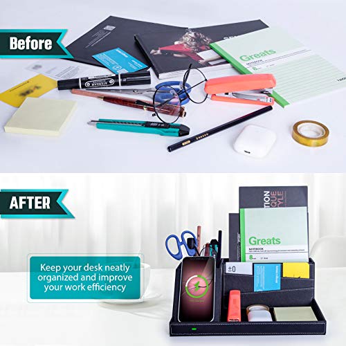 Fast Wireless Charging Station with Desk Organizer for iPhone 16/15/15 Pro/14/14 Pro Max/14 Pro/14 Plus/13/13 Pro Max/13 Pro/and iPhone 12/11 Series, Nightstand Desktop Organizer for Home Office