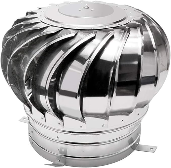 Capuchon rotatif pour cheminée extracteur éolien de fumée en inox 450 mm anti-vent