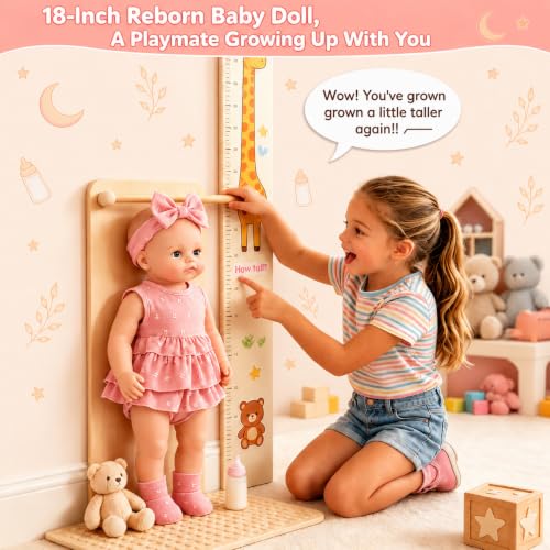 Muñeca Reborn Baby 18 Pulgadas con 2 Ropa y Accesorios miniatura 4