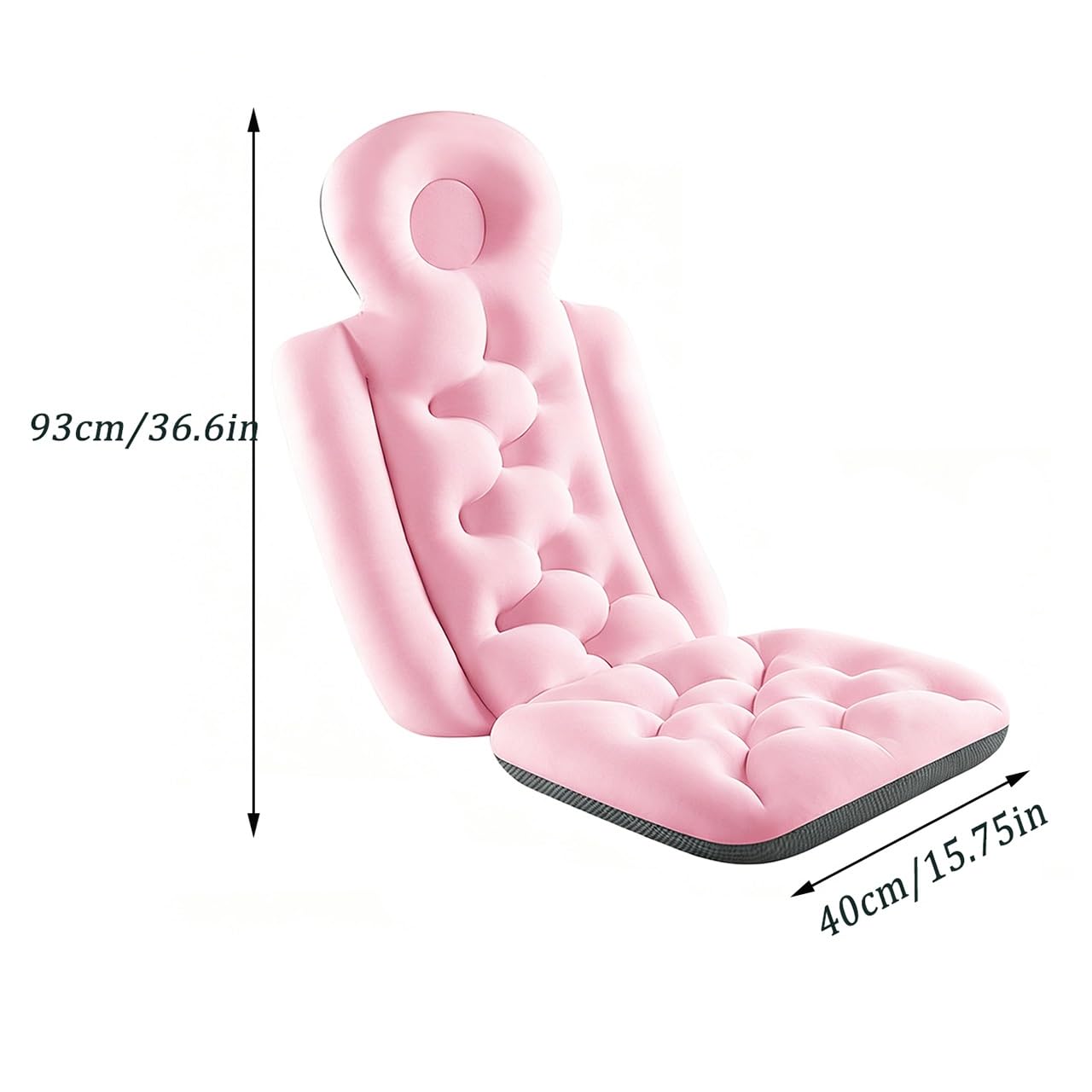 Almohadas De Baño For Bañera,Cojín De Baño Plegable Antideslizante,for Soporte Cabeza Y Cuello, Cojín Ergonómico For Reposacabezas De Secado Rápido, Accesorios De Baño, 93x40cm(Pink)