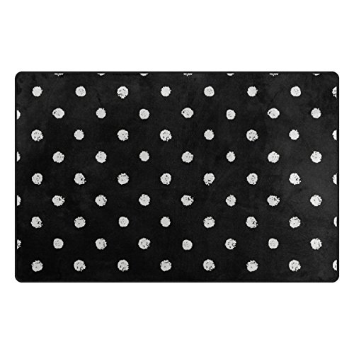 Yochoice Non-Slip Area Rugs Home Decor, Classic Texture Vintage Polka Dot Black Circles Floor Mat Living Room Bedroom Carpets Doormats 60 X 39 Inches #TOP1