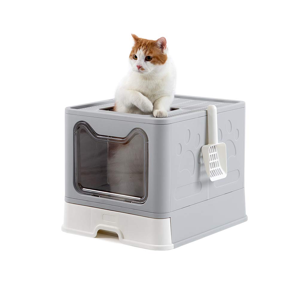 Buy SPRICHIC Foldable Cat Litter Box Top Entry/Front Entry Large