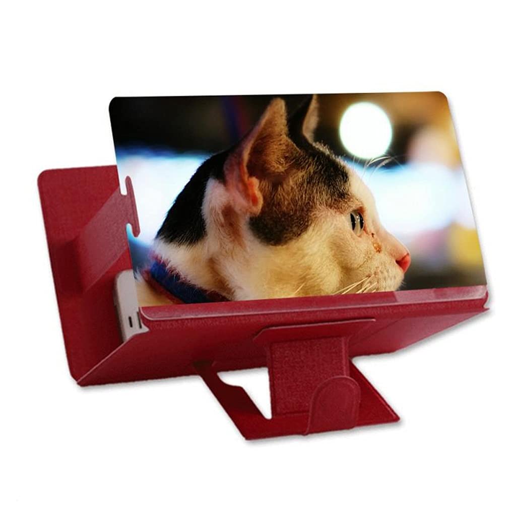 Soporte plegable con lupa 3D de 8 pulgadas color rosso para amplificación de smartphone