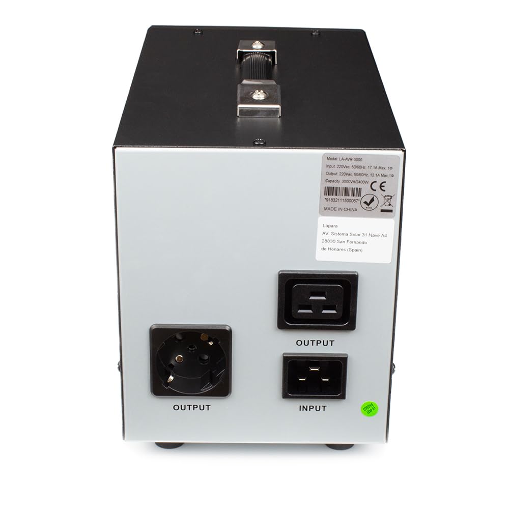 Lapara AVR Regulador automático de Voltaje 3000 VA LA-AVR-3000