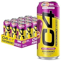 Cellucor C4 Energy Drink x Grape Popsicle, Carbonated Sugar Free Pre Workout Performance Drink with no Artificial Colors or Dyes, 16 Oz, Pack of 12