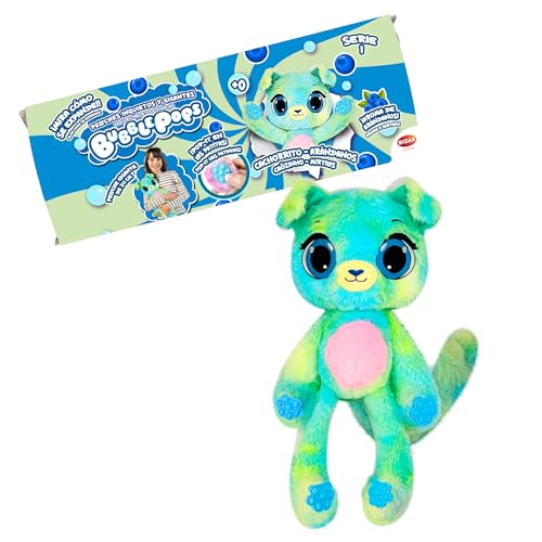Bizak Bubble Pops, Peluches Mágicos Que multiplican su tamaño x5, Proceso emocionante y Olor a Chicle, 12 Diferentes Animales con Aroma y patitas Stem, Cachorrito Arandanos, (64492004-2)