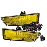 Compatible/Replacement For 1997-2001 Honda Prelude Front Bumper Fog Light Yellow Includes Bulbs Wiring Harness and Switch