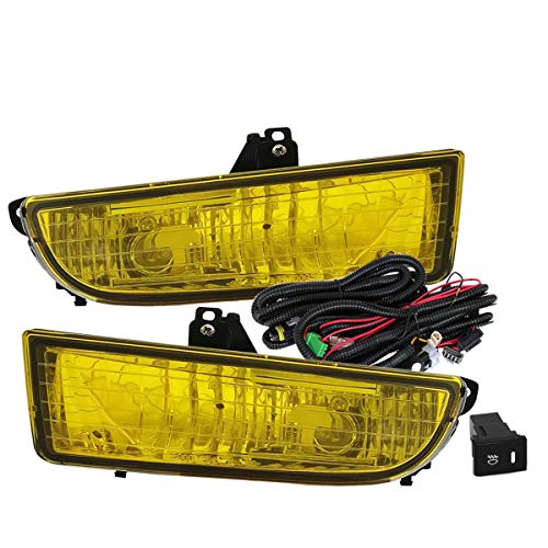 Compatible/Replacement For 1997-2001 Honda Prelude Front Bumper Fog Light Yellow Includes Bulbs Wiring Harness and Switch