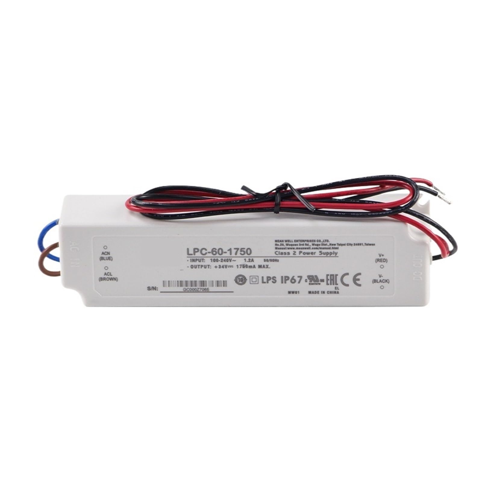 HYUJNAFZR LPC-60-1050 1750 60W 1050mA 1750mA Switching Power Supply(9-48v,LPC-60-1750)