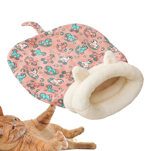猫用冬用寝袋 - 居心地の良い落ち着く猫用ベッド、ポータブル猫用寝袋 | 猫用寝袋居心地の良い猫用寝袋、子猫用冬用寝袋、冬用猫用巣ベッド、旅行用猫用暖かいベッド、しっぽ付きフリース猫用寝袋、多機能猫の隠れ家、室内猫用ペット寄り添う袋