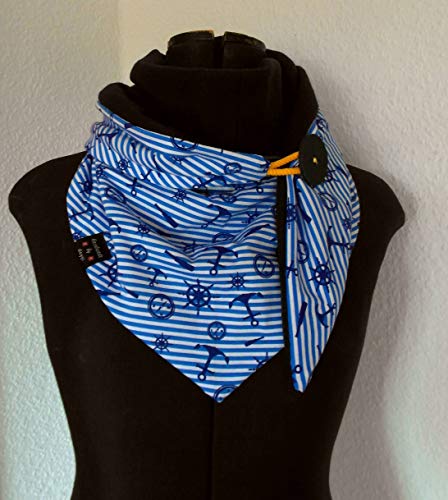 Preisvergleich Produktbild Dreieckstuch, mit Knopf, Schaltuch, Kuscheltuch, Wickelschal, Handmade in Deutschland