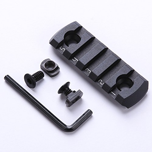 TuFok Mlok Picatinny Rail Sections - Mlok Rail Adapters, Low Profile Picatinny Rail Mounts(5-Slot,Black,2 Pack) - Thumbnail 4