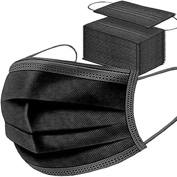 Mascarillas Quirúrgicas Negras Tipo IIR – 100 Unidades | Certificadas CE | 3 Capas, Alta Filtración ≥98% | Mascarilla Homologada EN 14683:2019 | Cómodas, Transpirables y Desechables (Negra, 100)