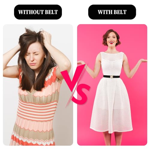 Women Elastic Belt, Invisible Stretch Ladies Belts with Gold Flat Buckle Skinny Waist Belt For Jeans Pants Dresses4