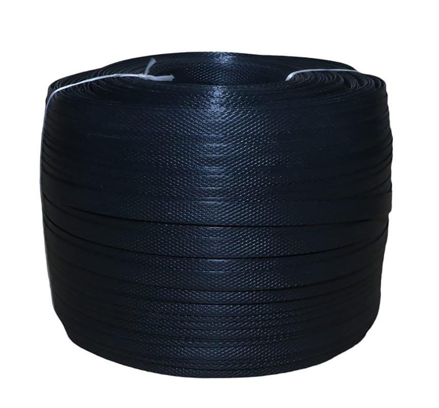 HD Polypropylene Packing Strap | Packing Roll Smooth & Light Roll For Box | PP rolls for Packaging | Black | 2 KG | 12mm