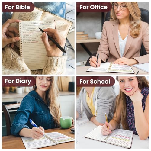 Image of Taja Lined Spiral Journal Notebook for Women & Men, 140 Pages, College Ruled Hardcover Notebook for Work & Note Taking, Journals for Writing, A5(5.7 inch x 7.9 inch) - Burgundy