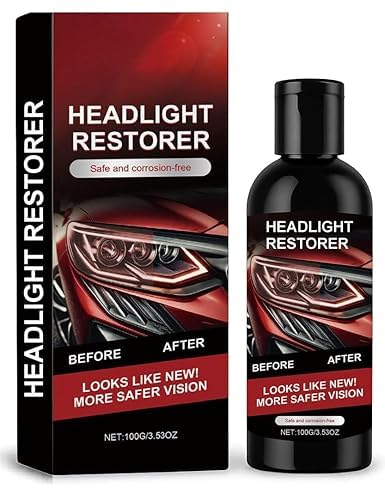 Car Headlight Restoration Kit – Clears Scratches, Dirt & Oxidation for Crystal Clear Headlights, Easy to Apply, Long-Lasting Shine,100ml Cleaner with Spone PACK OF 1