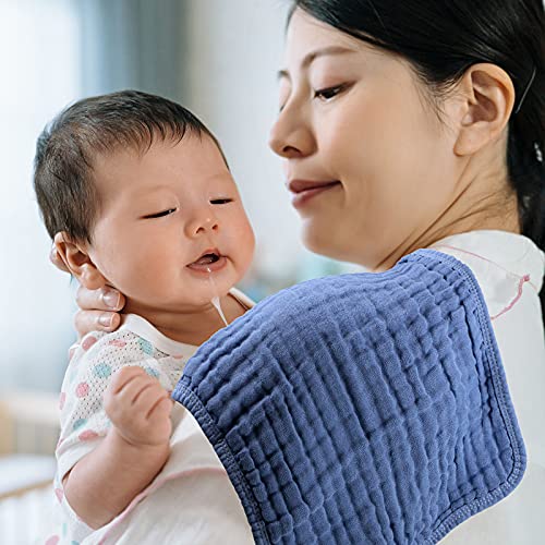 Tatuo 8 Pcs Baby Muslin Bibs & Burp Cloths 6 Absorbent Layer 100% Cotton Unisex Baby Bibs for Drooling and Teething4