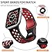 Lerobo Bands Compatible with Apple Watch Band Series 9 45mm 46mm 44mm 42mm 49mm Ultra 3 2, Breathable Soft Silicone Sport Replacement for iWatch SE 3 2 Series 11/10/8/7/6/5/4/3/2/1 Women Men,Black/Red