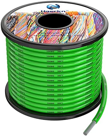 5.3mm² 10awg Silicone Electrical Wire Cable 8 Meters Yellow 10 Gauge Hookup Wires kit Stranded Tinned Copper Wire Flexible and Soft High Temperature Resistance