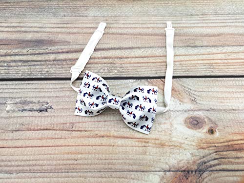 Image of GUUNIEE Men's Satin Silk Racehorse Bow Ties Pre-tied Solid Horse Racing Bowtie