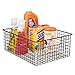 mDesign Metal Wire Food Storage Basket Organizer with Handles for Organizing Kitchen Cabinets, Pantry Shelf, Bathroom, Laundry Room, Closets, Garage - Concerto Collection - 2 Pack - Bronze