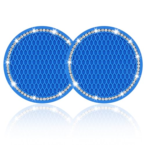 Portavasos de silicona JUSTTOP para carro 2 unidades azul miniatura 1