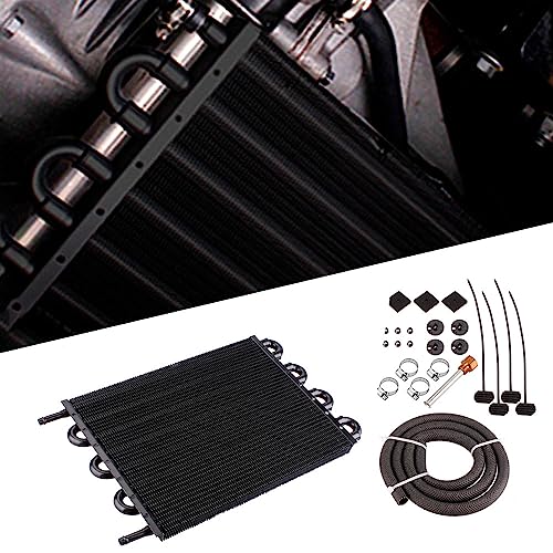 image for WOOTON 8 Rows Transmission Oil Cooler,Universal 8 Pass Aluminum Remote