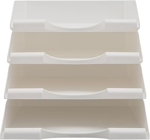 Miniatura 4 de 16 bandejas de plástico para papel, organizador de escritorio de escritorio, bandeja organizadora de cartas para soporte de papel de escritorio